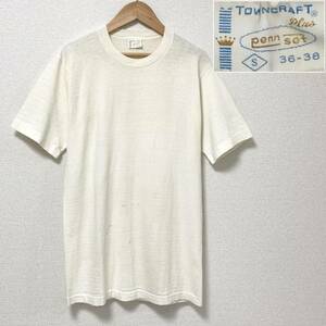 60s 70s TOWNCRAFT VINTAGE 無地 ペイント Tシャツ 白 Sサイズ タウンクラフト Penneys Tshirts Tee ビンテージ オールド 古着 1347