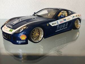 送料無料 1/18 フェラーリ 599 GTB 改造車 カスタムカー ミニカー ホットウィール HOTWHEELS FERRARI CUSTOM シャコタン BBS