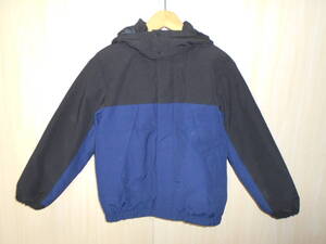 b386◆UNIQLO KIDS ウォームパデットパーカ◆ユニクロ 111-422458 ネイビー size130 男の子 ポリエステル 中綿 着脱式フード 防寒着 6K 