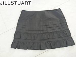 新品同様　JILLSTUART(ジル スチュアート)　黒ブラック　フリル　ミニスカート　0　S相当