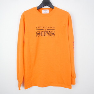 KIYONAGA&CO. UNITED ARROWS & SONS FUK EXPERIMENT キヨナガアンドコー L/S T-SHIRT 長袖 ロゴTシャツ カットソー ロンT ORANGE S