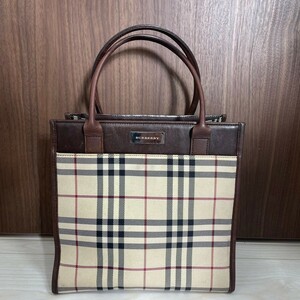 バーバリー BURBERRY ハンドバッグ トートバッグ ミニトートバッグ ノバチェック キャンバス レザー