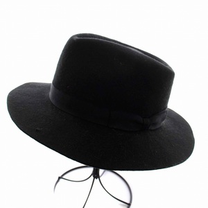 カシラ CA4LA ウールハット 帽子 つば広 中折れ帽 黒 ブラック /YM メンズ レディース