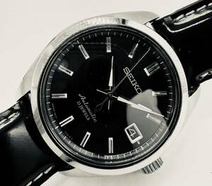 ☆SEIKO セイコー メカニカル 腕時計 自動巻き デイト ブラック文字盤 裏蓋スケルトン 6R15-00C0