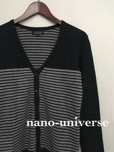 ◎○ 【美品】 ナノ ユニバース ボーダー カーディガン メンズ Sサイズ nano universe &