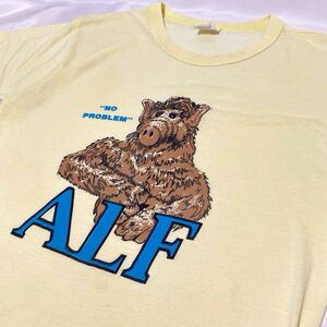 80s USA製 vintage ALF Tシャツ ビンテージ ヴィンテージ アルフ プリント キャラクター L / ムービー 映画 グレムリン ゴーストバスターズ