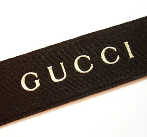 海外正規GUCCI 新品 グッチ リボン ラッピング 100％本物・正規 5m 5メートル こげ茶＆ゴールド