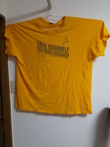 黄色 yellow スタートレック 半袖 Tシャツ 古着 大きいサイズ Star Trek T-Shirt Trek Yourself Before You Wreck Yourself