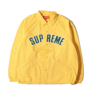 美品 Supreme シュプリーム ジャケット サイズ:L 24SS アーチロゴ カラーデニム コーチジャケット Arc Denim Coaches Jacket イエロー