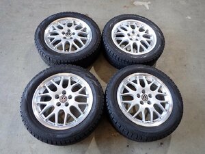 YS3184【送料無料205/55R16】VW フォルクスワーゲン 純正 ゴルフ4純正 BBS 中古スタッドレス ●16×6.5J 100/5H ET42●