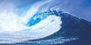 波 ビッグウェーブ 大波 チューブ サーフィン 海 パノラマ 壁紙ポスター 特大版1152×576mm はがせるシール式 011S1