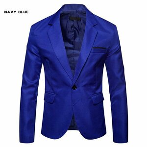 XL ネイビーブルー テーラード ジャケット メンズ レギュラー 全8色 紳士服 ビジネス スーツ カジュアル コスプレ用 パーティー