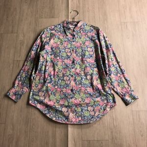 100円スタート□ LIBERTY リバティ　ブラウス　シャツ　花柄　コットン