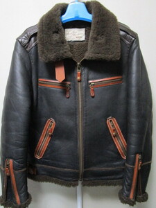 税込定価178000円！AVIREX B-6 CUSTOM RIDERS JACKET・XL（アヴィレックス羊毛B-6カスタムライダースリアルムートンジャケットB-3B-7）