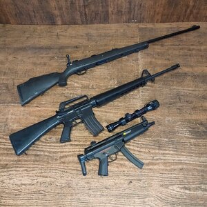 marui マルイ MP5 単三電池式電動ガン / 日本製エアガン AR-15 / ASGK刻印 ボルトアクションライフル エアガン 3点セット　092601/SR26/180