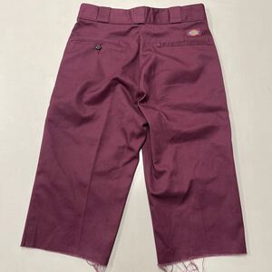 Dickies ディッキーズ ショートパンツ 短パン ハーフパンツ 切りっぱなし 28インチ ボルドー ワインレッド メンズ