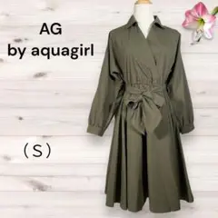 『AG aquagirl』アクアガール（Ｓ）ワンピース 腰紐付き 腰ゴム カーキ