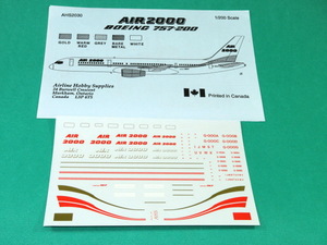 D AHSデカール 1/200 2030 Air2000 ボーイング B757-200