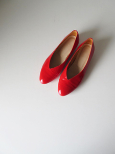 美品 DELMONACO / デルモナコ V-pumps enamel RED 24.0 / パンプス レディース シューズ