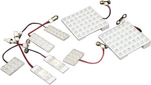 L555 ハイエース 200系 LED ルームランプ 8pcs 白 1型 2型 3型 室内灯 車種専用 FLUX レジアス ワイド 標準 ホワイト