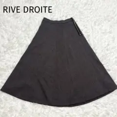 RIVE DROITE リヴドロワ フレアスカート チェック シルク混 日本製