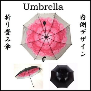 折り畳み傘 紫外線対策 UVカット コンパクト 晴雨兼用 内側デザイン ⑨ UD04