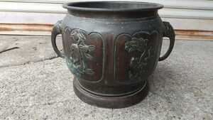 中国 古玩 火鉢 煎茶道具 銅 青銅製 古い