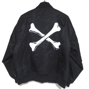 美品 21AW WTAPS ダブルタップス TEAM JACKET NYLON TWILL TEXTILE クロスボーン チームジャケット パデッドジャケット 02サイズ ブラック