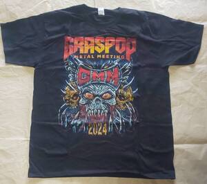 新品未使用 BABYMETAL 花冷え。出演フェス公式Ｔシャツ Graspop Metal Meeting 2024 Three Skulls Tシャツ XLサイズ バックプリント有 GMM