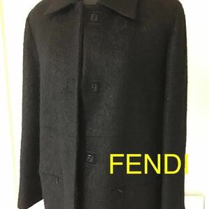 FENDI フェンディ コート ブラック 美品 ラグジュアリー FENDIロゴ