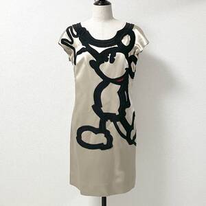 Mickey × VIVIENNE TAM シルク ワンピース ドレス ゴールド 1サイズ ミッキー ヴィヴィアンタム Dicney archive 4100141