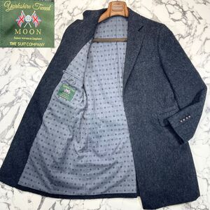 極美品/定価4.2万 15AW (M)●英国MOON社製生地 × スーツカンパニー ツイード ウール チェスターコート グレー シャギー ビジネス 裏地総柄