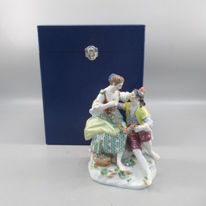 Meissen マイセン 羊飼いの恋人たち 箱付き 置物 人形 フィギュリン 14-2719142【O商品】