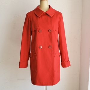 クレージュ Courreges コットン コート レッド 38