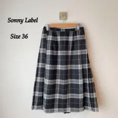 【Sonny Label】「36」タータンチェック柄 プリーツ膝丈スカート