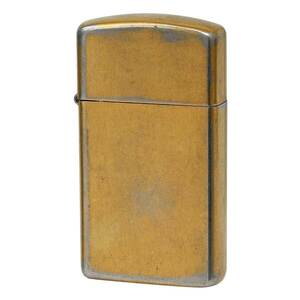 絶版/ヴィンテージ Zippo ジッポー 中古 1981年製造金メッキ スリム [D]傷汚れがあり使用に難あり