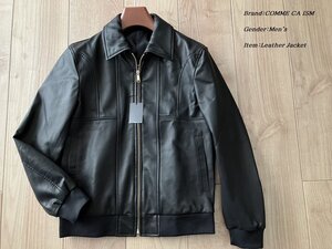 新品 COMME CA ISM MEN コムサイズム エコレザー ライダースジャケット 05ブラック Mサイズ 18LE01 定価39,800円