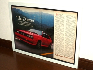 cf 1982年 USA 洋書雑誌広告 額装品 Audi Quattro アウディ クアトロ (A3size) / 検索 ガレージ 店舗 看板 ディスプレイ 装飾 サイン
