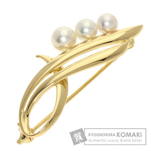 MIKIMOTO ミキモト パール 真珠 ブローチ K18イエローゴールド レディース 中古