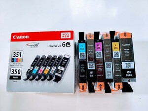 未使用Canon キャノン純正インクカートリッジBCI−351+350/6点セット 訳あり