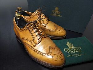 美品 クロケット&ジョーンズ 6E CROCKETT&JONES「CARDIFF」ウィングチップ ドレスシューズ 8579