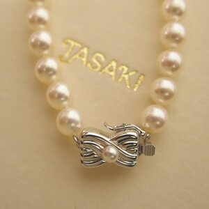 f002 Z2 1円～美品 TASAKI タサキ 田崎真珠 パールネックレス 真珠 約62mm珠 留め具SILVER アクセサリー 冠婚葬祭 ケース入り