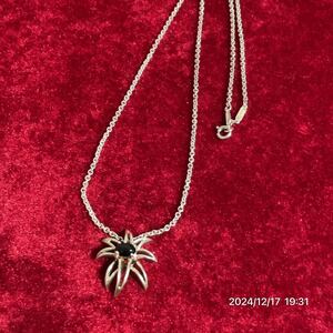 SILVER925 SV925 TIFFANY & Co. ティファニー 花モチーフ ブラック天然石 ネックレス ペンダント アクセサリー