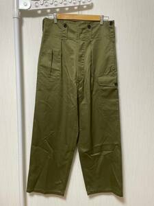 美品☆[BEDWIN] 18SS 定価25,300 10/L BELGIAN ARMY CARGO ベルギー軍 ハイウエスト ミリタリーカーゴパンツ 1 カーキ ベドウィン