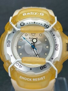 美品 CASIO カシオ Baby-G ベビージー Reef リーフ BGR-20-7 デジタル 腕時計 ホワイト 布製ベルト ステンレス 電池交換済み 動作確認済み