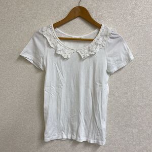 新品同様　ローリーズファーム　ホワイト　レース付きＴシャツ Mサイズ