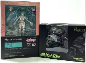 初音ミク figma 250 レーシングミク2014 EV MIRAI ver. figma レーシングミク TT零13改 可動式フィギュア 2種セット ★即決★開封中古品