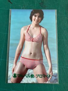 【未開封】能瀬慶子　マルベル堂プロマイド写真　赤ビキニ　白肌　気になる　昭和タレント