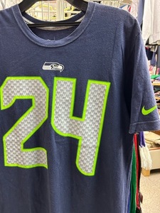 NFL シアトル シーホークス LYNCH リンチ #24 アメフト ナイキ Tシャツ 紺 M