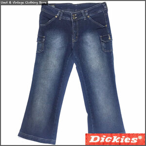 即決★Dickies★W33 デニム クロップドパンツ ディッキーズ メンズ ベルボトム 7~8分丈 ジーンズ ジーパン ショートパンツ サイドポケット